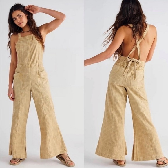 Free People Pants - Free People Wide Leg Savannah Overall Jumpsuit in Gosling
